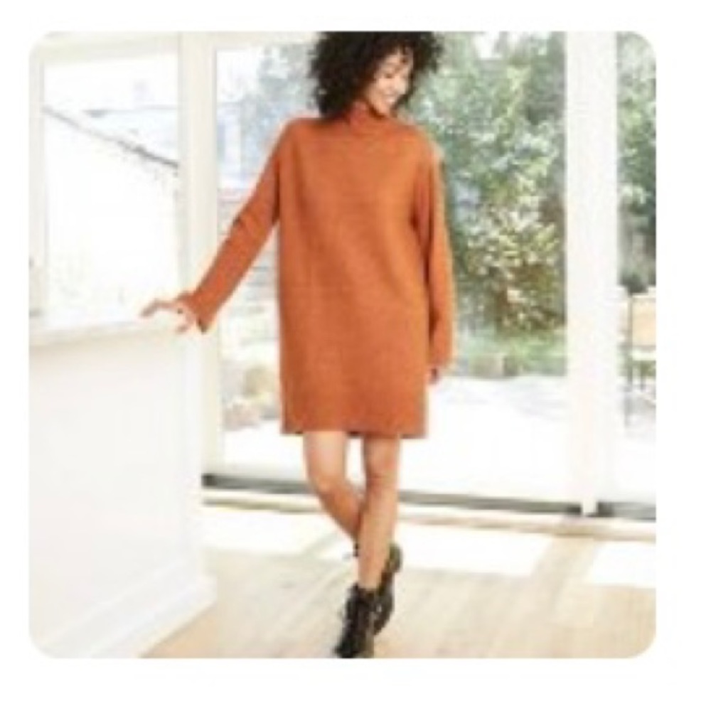 Rust mock neck sweater dress XS
